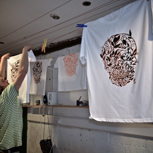 Jay hand printing Life After Death 2012